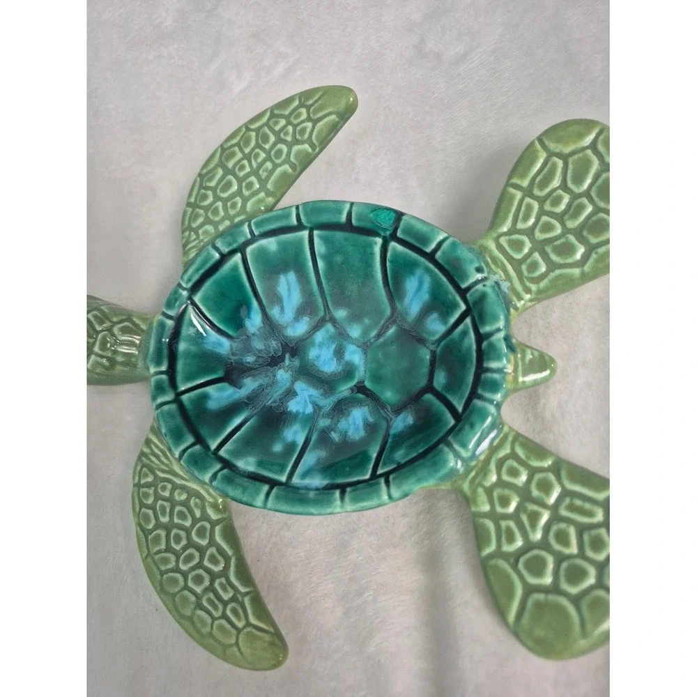 Ben Diller Maui Hawaiian Studio Pottery Ceramic Sea Turtle Dish Limited Edition